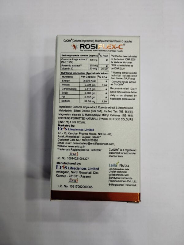 Rosiflex-C
for Improved joint Flexibility &Cartilage  health
Marketed/manufactured -Eris life sciences limited - Image 2