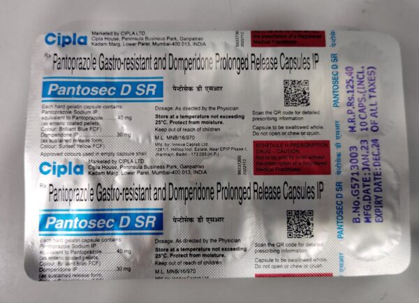 Pantosec Dsr
Pantoprozole Gastro-resistant and Domperiodone prolonged r - Image 2