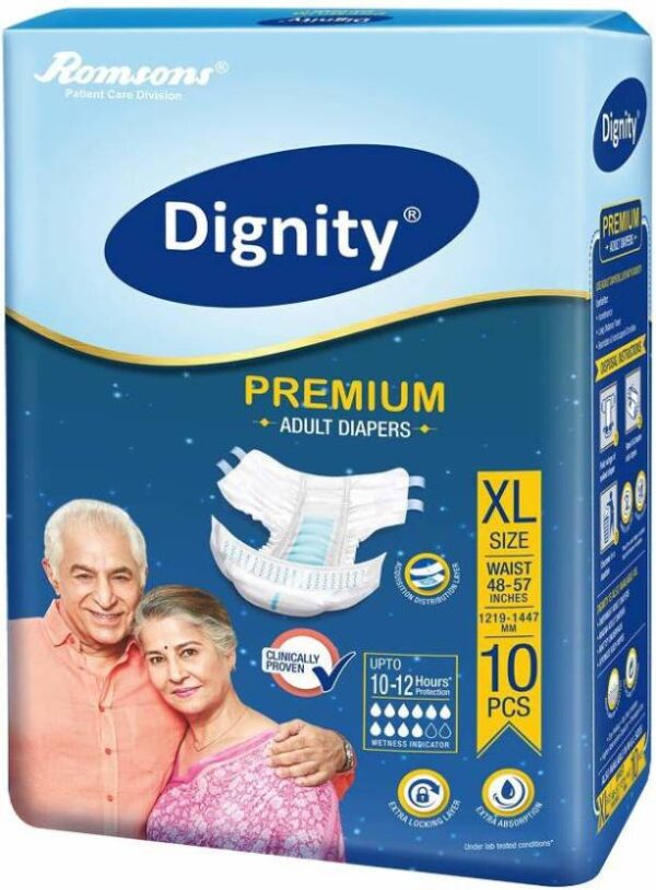Dignity Premium Adult Diaper (XL, Pack of 10)