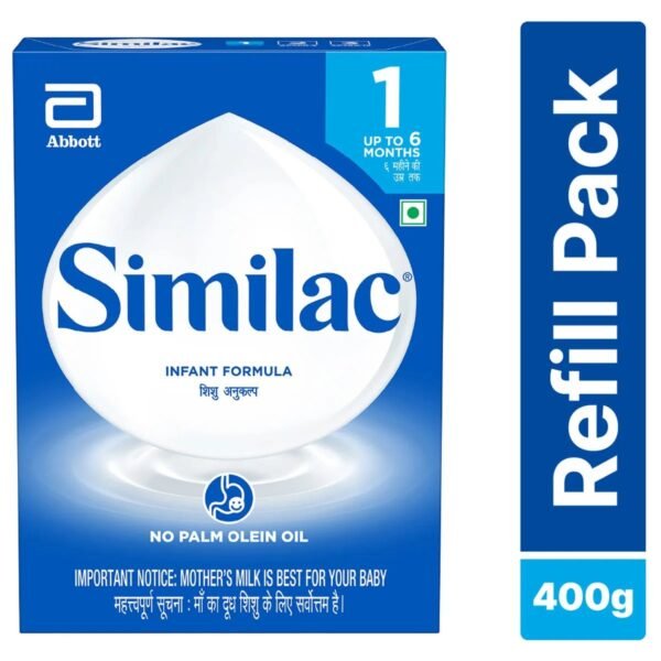 Similac Infant Formula Stage 1 Powder (Up to 6 Months), 400 gm Refill Pack