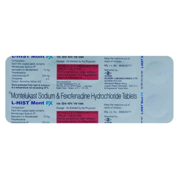 L-Hist Mont FX 10 mg/120 mg Tablet 10's
