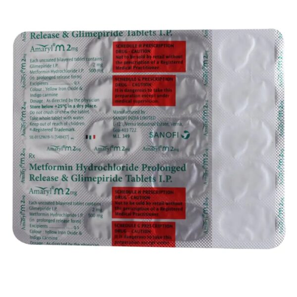 Amaryl M 2 mg Tablets 20's