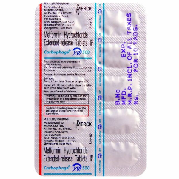 Carbophage XR 500 Tablet 10's