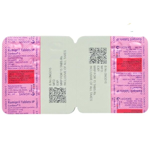 Cardace 5 mg Tablet 15's