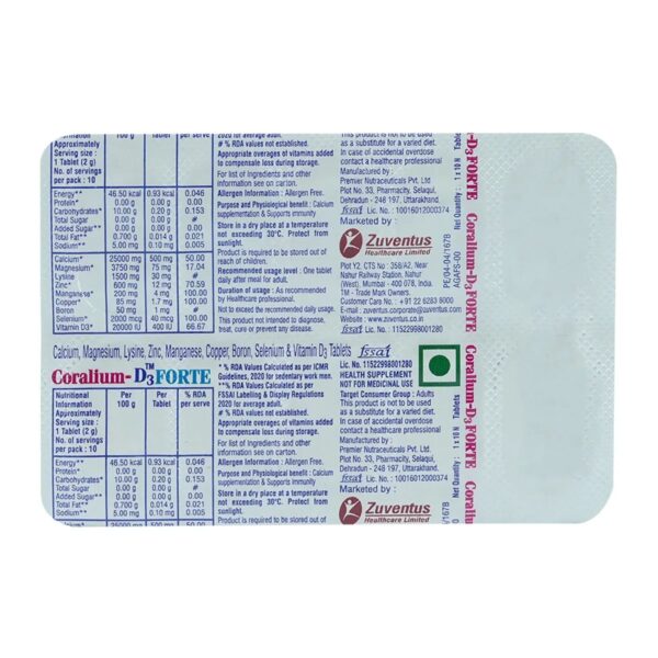 Coralium-D3 Forte Tablet 10's - Image 2