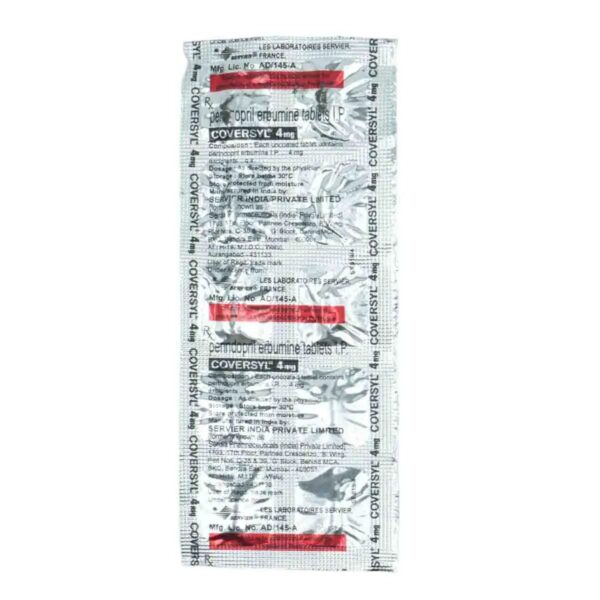 Coversyl 4 mg Tablet 10's