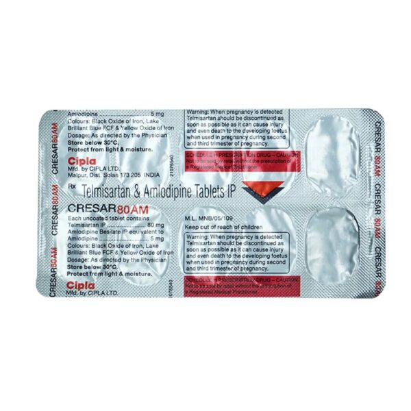 Cresar AM 80 mg Tablet 10's - Image 2