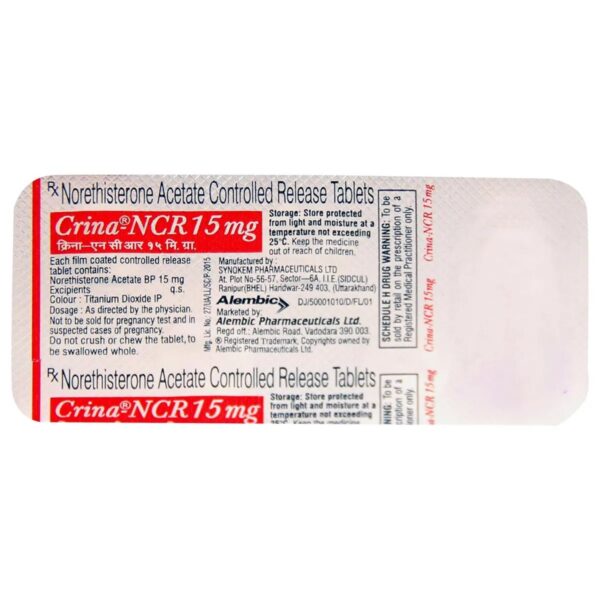 Crina-NCR 15 mg Tablet 5's