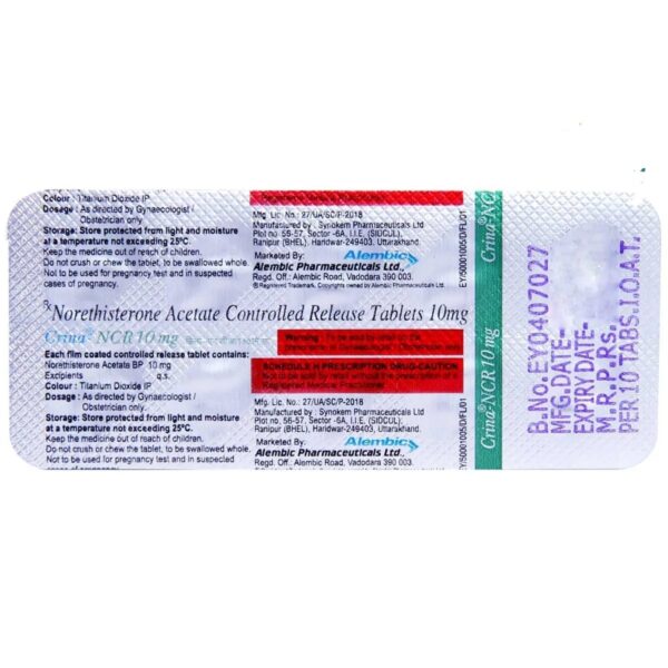 Crina-NCR 10 mg Tablet 10's