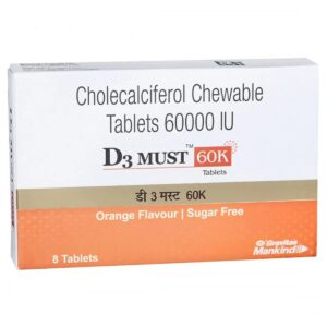 D3 Must 60K Sugar Free Orange Flavour Tablet 8's