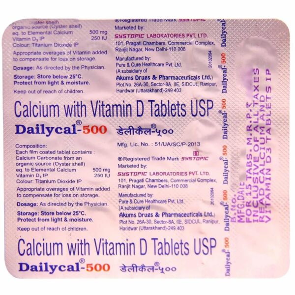 Dailycal-500 Tablet 15's - Image 2