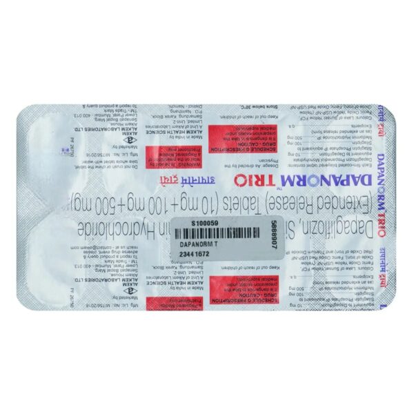 Dapanorm Trio 10 mg/100 mg/500 mg Tablet 10's - Image 2