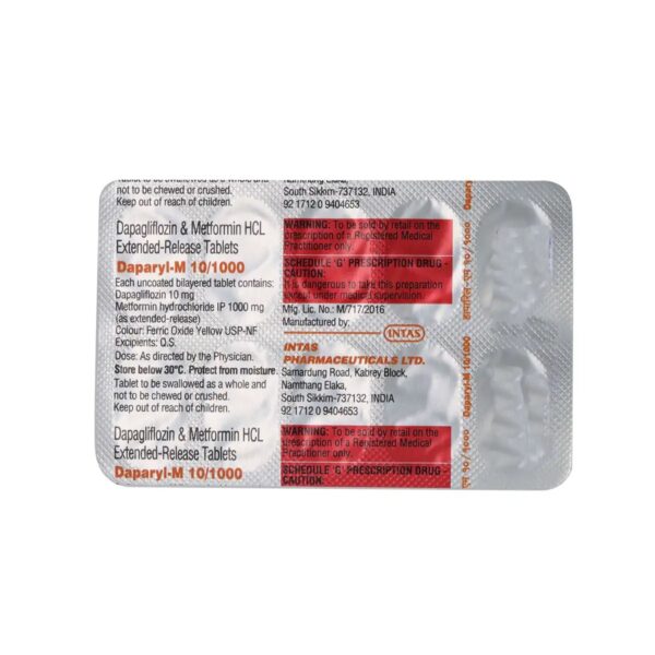 Daparyl-M 10/1000 Tablet 10's - Image 2