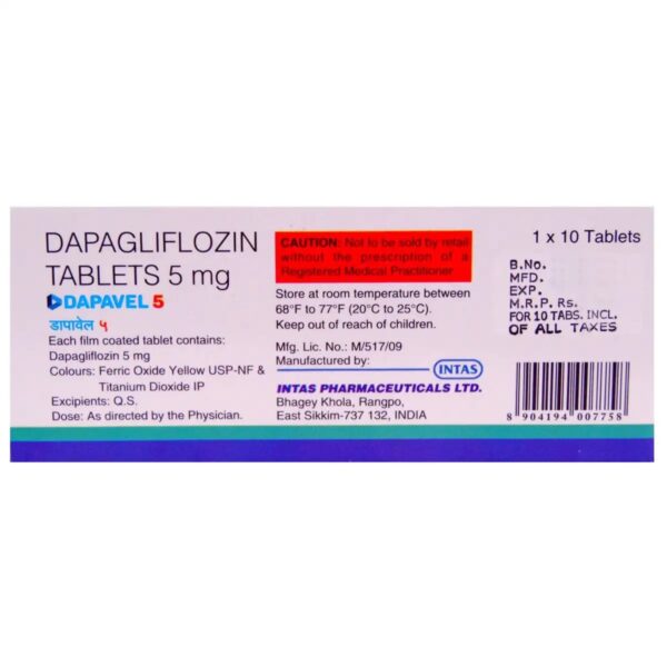 Dapavel 5 mg Tablet 10's - Image 4