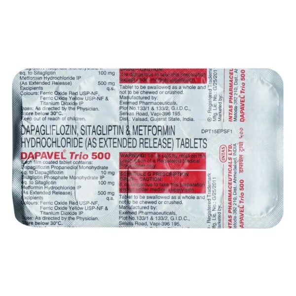 Dapavel Trio 500 Tablet 10's